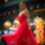 Elegant cocktail dress in vibrant colors