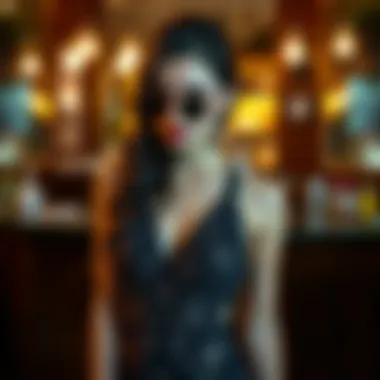 Stylish accessories complementing a cocktail dress