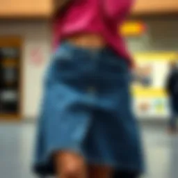 Stylish denim skirt showcasing a modern design