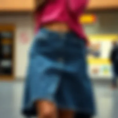 Modern Design in Denim Skirts Stylish denim skirt showcasing a modern design