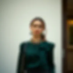 Elegant dark green blouse styled with accessories