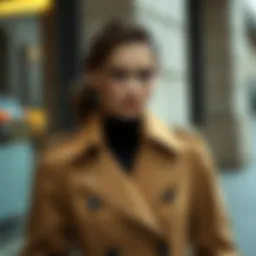 A stylish double-breasted trench coat showcasing timeless elegance.