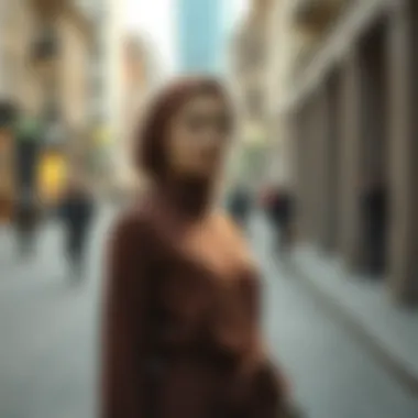 Trendy modest dress showcasing modern styles