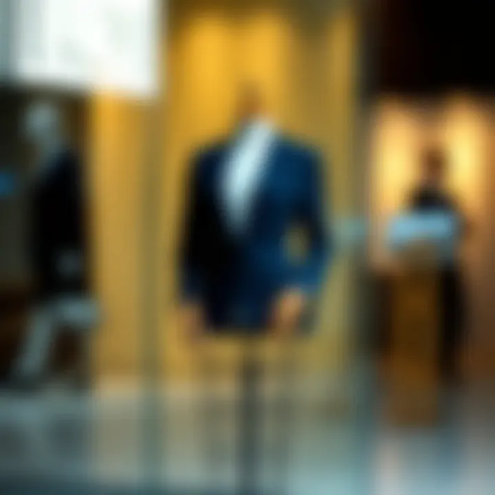 Elegant navy blazer on a stylish mannequin