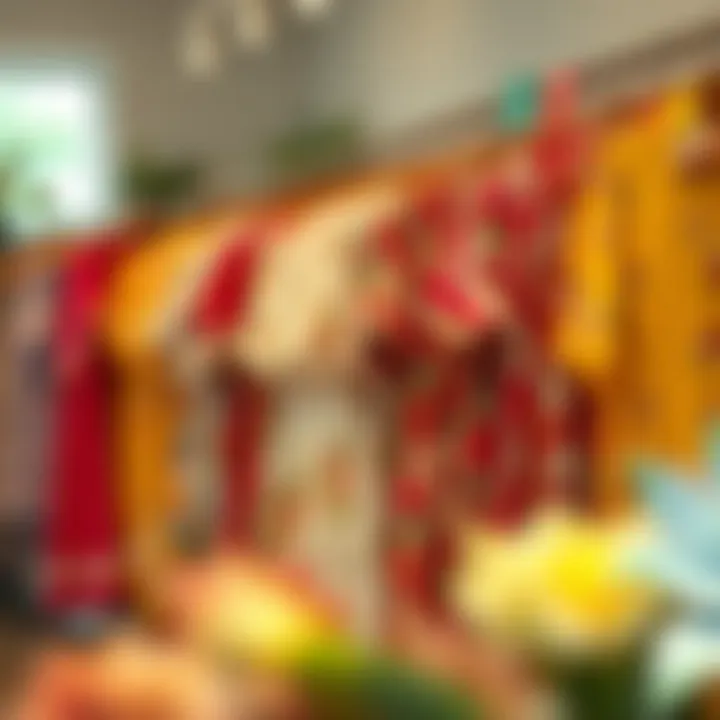 A vibrant array of LC Waikiki tunics displayed in a boutique