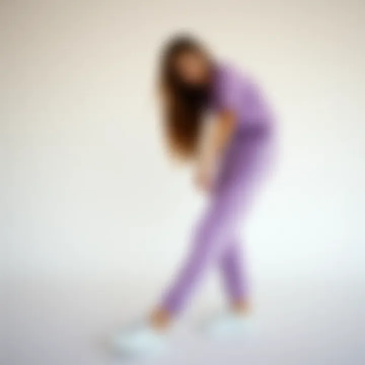 The Elegance of Lilac Tracksuit Bottoms Elegant lilac tracksuit bottoms styled on a minimalist background