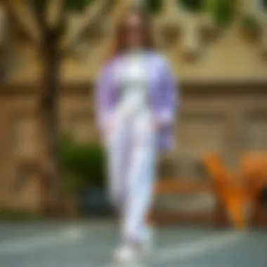 Chic Outfit Combinations with Lilac Tracksuit Bottoms Fashionable outfit combinations featuring lilac tracksuit bottoms