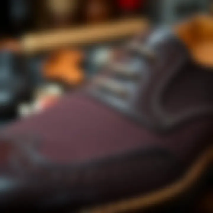 Close-up of premium materials used in London shoe craftsmanship