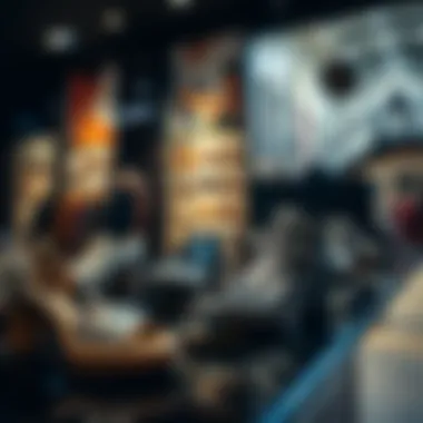 Fashionable London shoes displayed in a modern retail setting