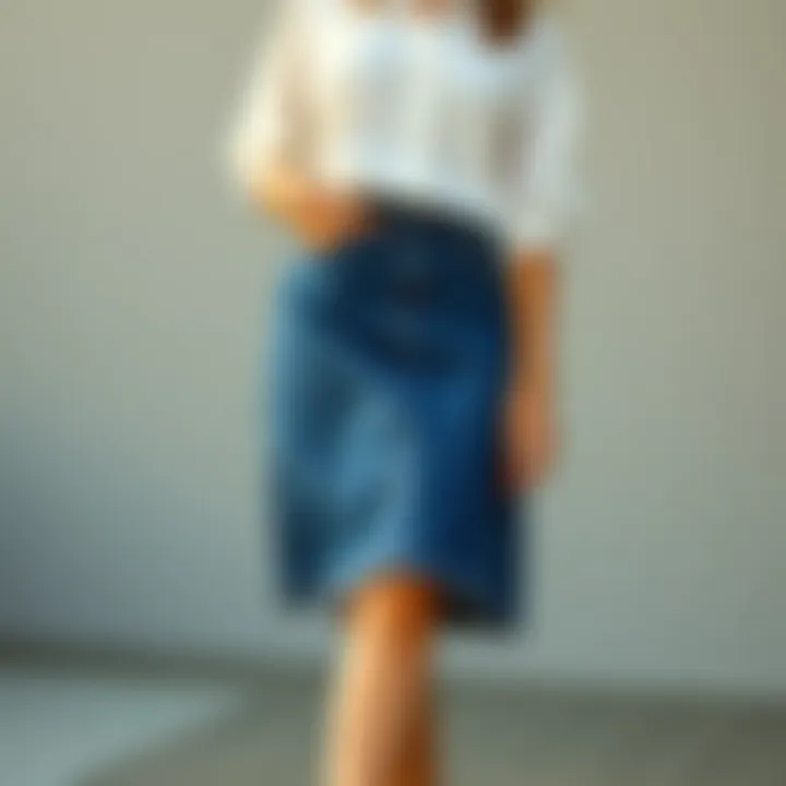 Casual long denim skirt perfect for everyday wear