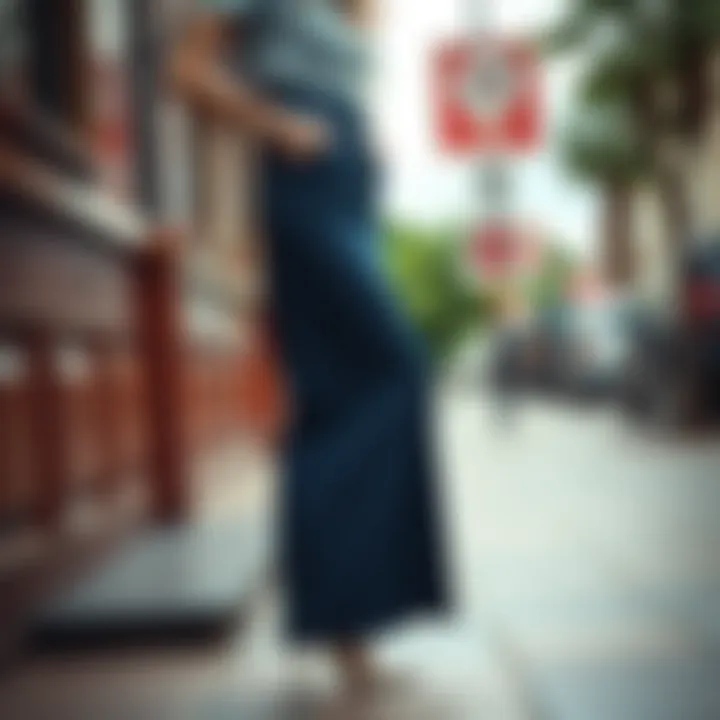 Elegant long denim skirt suitable for formal occasions