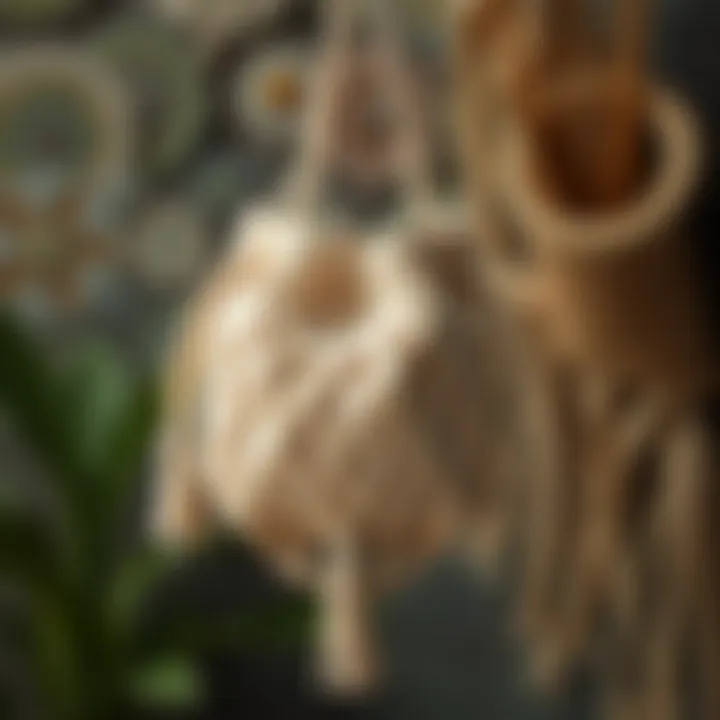 Sustainable macrame bag showcasing eco-friendly materials