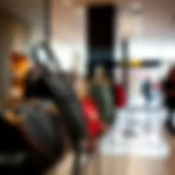 Stylish designer bags on display