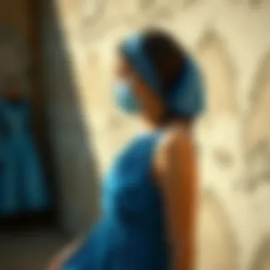 Sustainable Fashion and Blue Dresses Sustainable fashion concept with blue dress