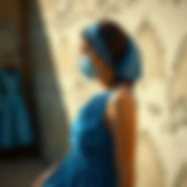 Sustainable Fashion and Blue Dresses Sustainable fashion concept with blue dress