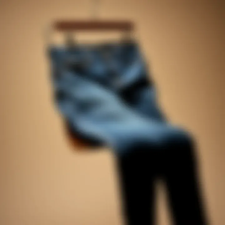 A stylish pair of Mavi jeans displayed elegantly on a neutral background.