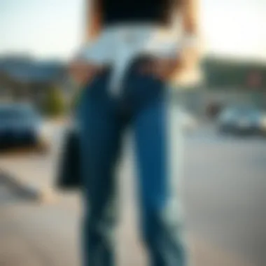 Stylish denim jeans paired with a chic top