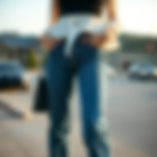 Denim Elegance Stylish denim jeans paired with a chic top