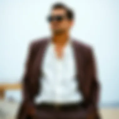 Men's linen suit with accessories