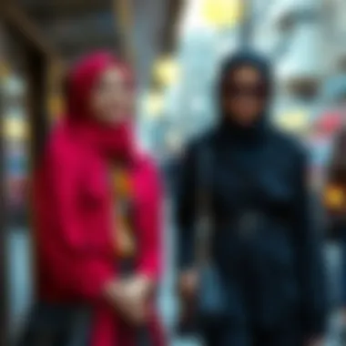 Fashionable combinations of hijab and clothing