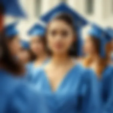 Fashion trends related to blue graduation dresses