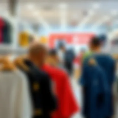 A modern shopping experience focused on selecting the perfect t-shirt