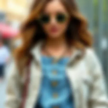 A fashionable mom jean outfit paired with trendy accessories.