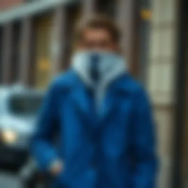 Functional design in blue outerwear