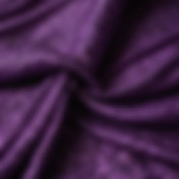 Close-up of purple fabric showcasing texture and pattern