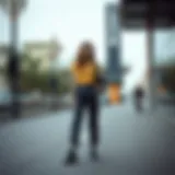 Stylish outfit featuring waxed trousers and a casual top