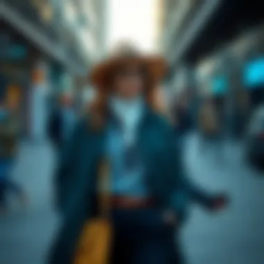 A stylish ensemble demonstrating current trends in outdoor attire.