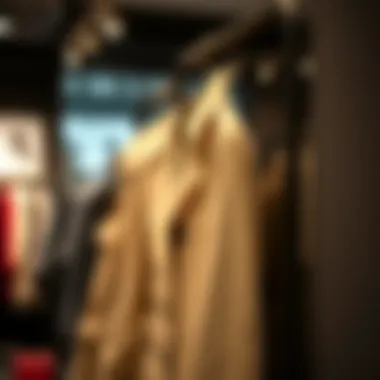Elegant trench coat hanging on a stylish coat rack