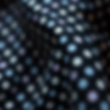 Close-up of intricate polka dot patterns on fabric