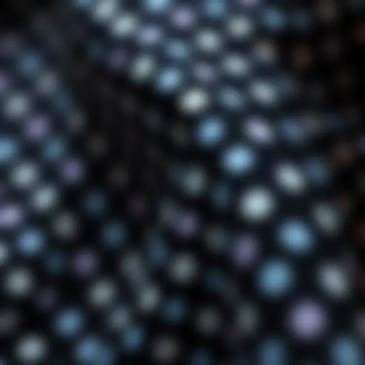 Close-up of intricate polka dot patterns on fabric