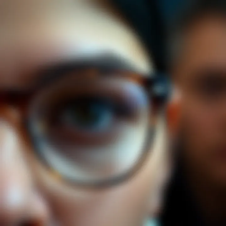 Close-up of Obses glasses showcasing intricate details