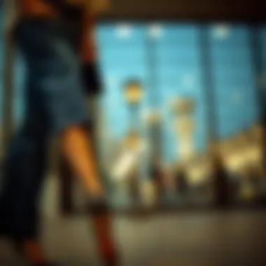 Office-ready denim and high heel ensemble