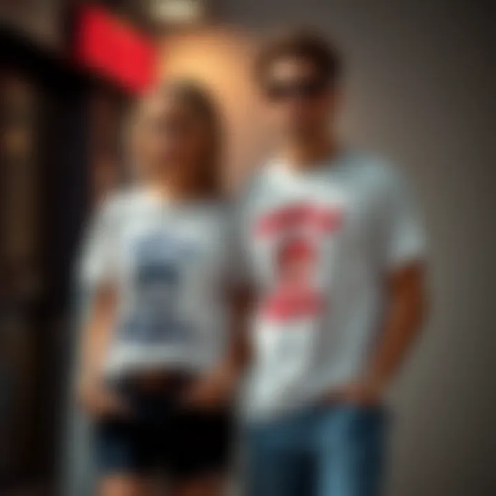 Creative outfit combinations featuring couple t-shirts