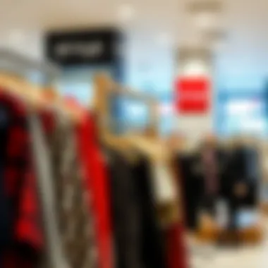 Stylish clothing racks filled with discounted fashion