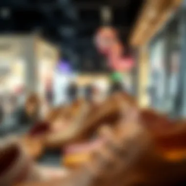 A detailed view of trendy footwear on sale