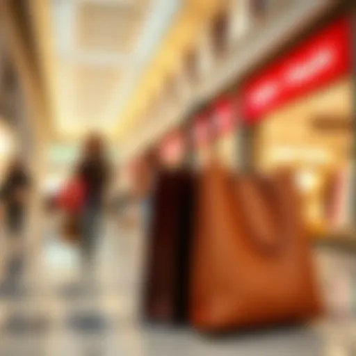 Elegant shopping bags showcasing outlet store finds