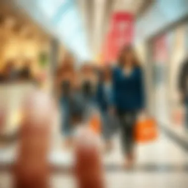 Fashionable outlet shopping experience capturing the essence of style