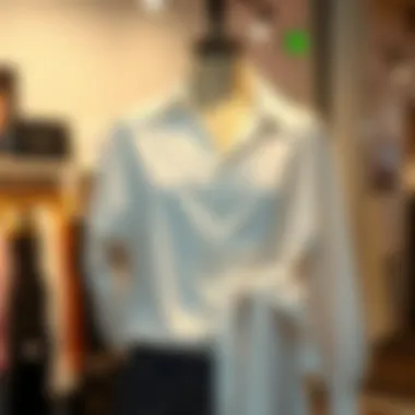 Stylish oversized white shirt draped elegantly on a mannequin.