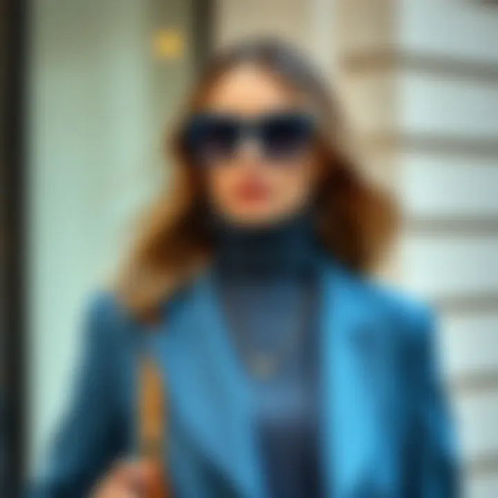 Stylish pairing of parliament blue with accessories