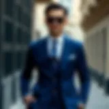 Elegant parliament blue suit ensemble