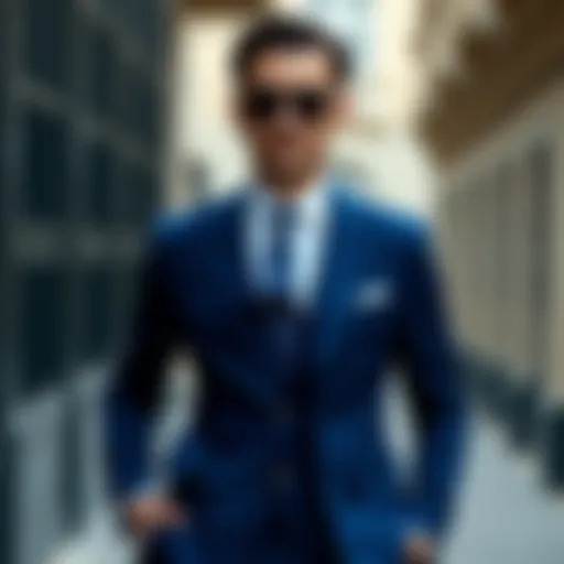 Elegant parliament blue suit ensemble