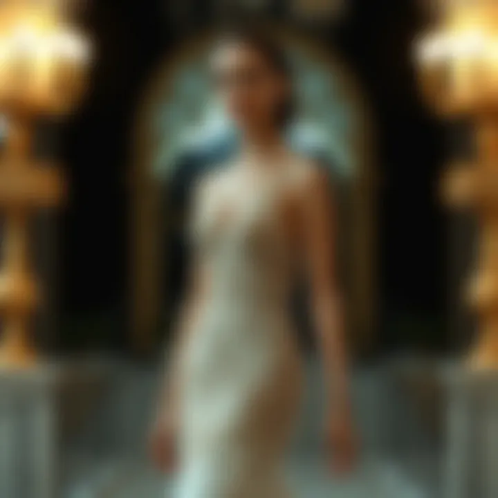 Elegant Short Evening Dress Elegant short evening dress showcasing intricate designs