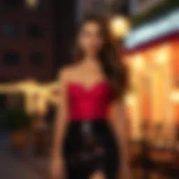 Elegant sequin skirt outfit for a night out