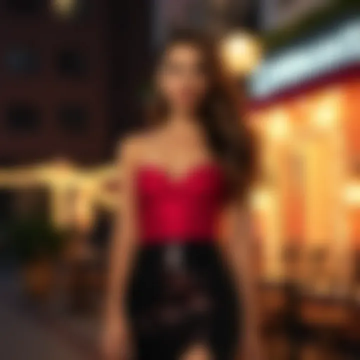 Elegant sequin skirt outfit for a night out