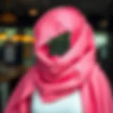 Elegant pink scarf draped artistically