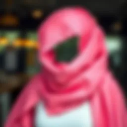 Elegant pink scarf draped artistically